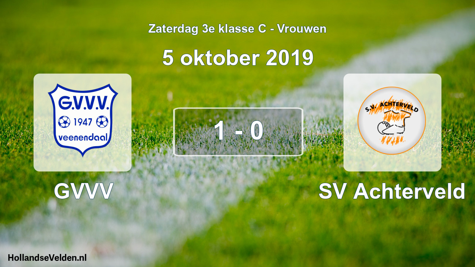 Gespeelde wedstrijd: GVVV - SV Achterveld 1 - 0 (5 oktober 2019)
