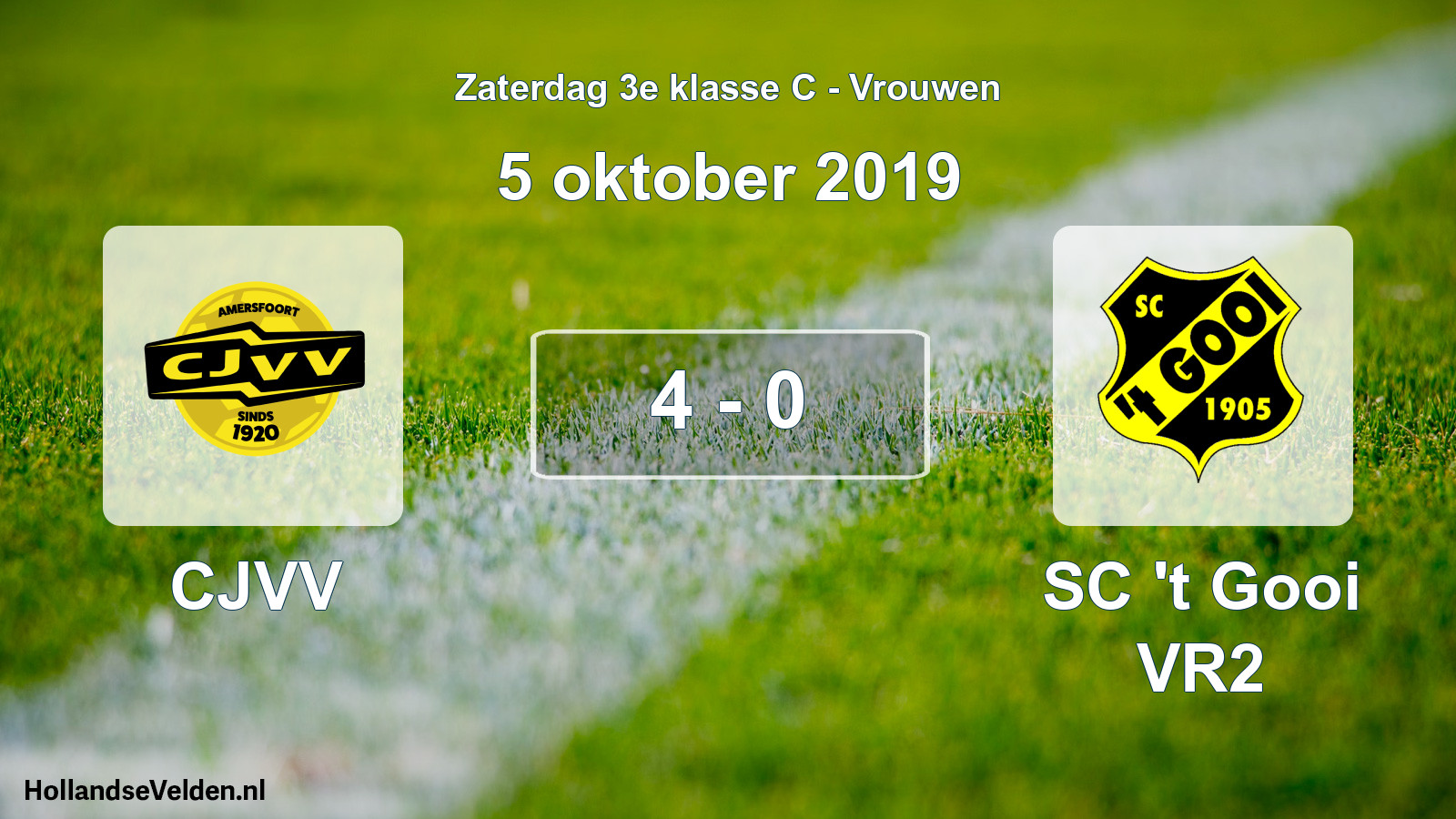 Gespeelde wedstrijd: CJVV - SC 't Gooi VR2 4 - 0 (5 oktober 2019)
