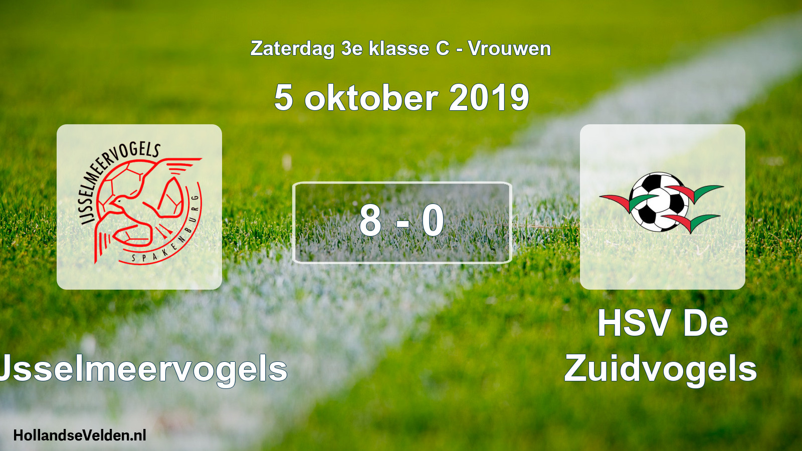 Gespeelde wedstrijd: IJsselmeervogels - HSV De Zuidvogels 8 - 0 (5 oktober 2019)