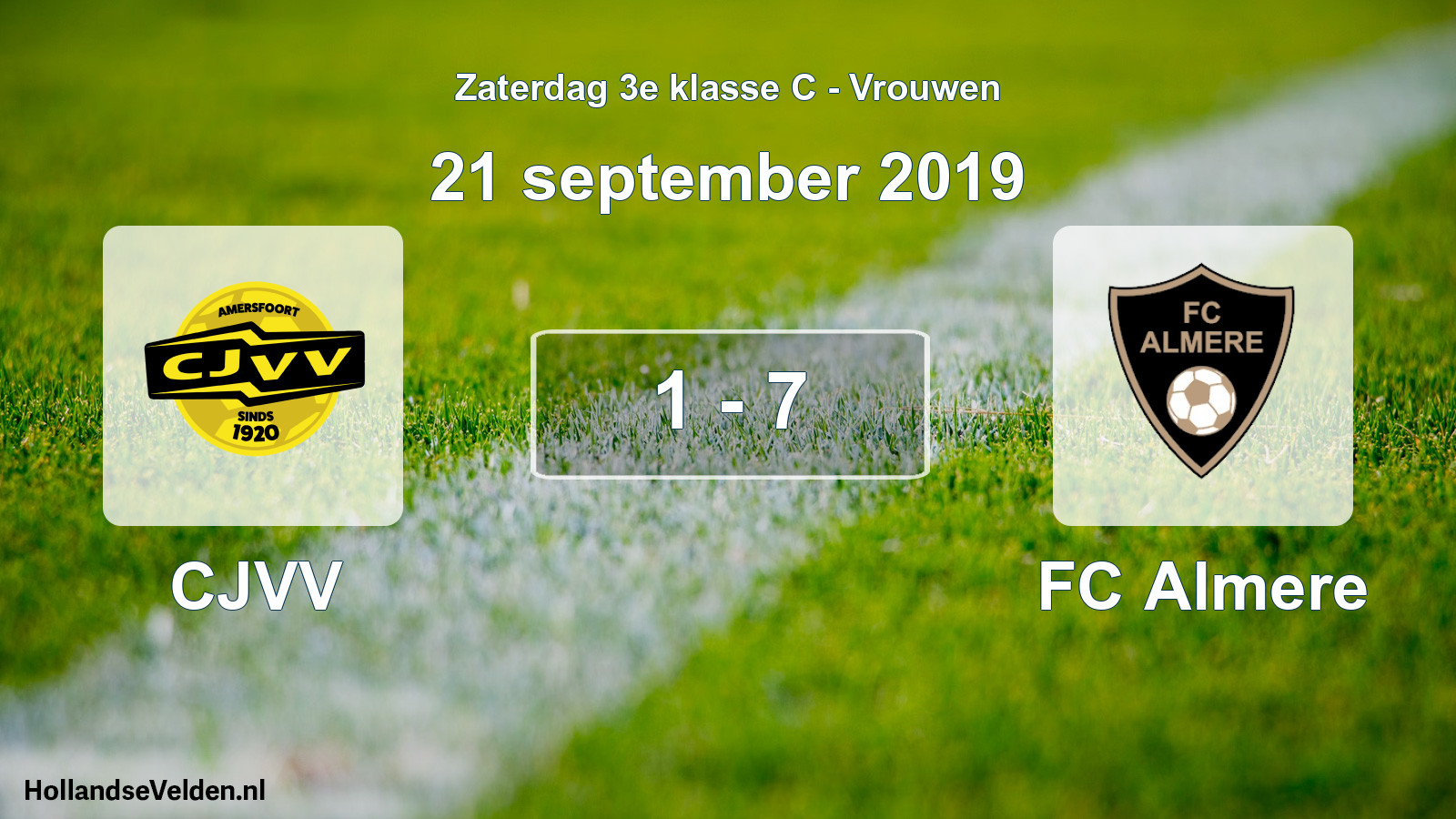 Gespeelde wedstrijd: CJVV - FC Almere 1 - 7 (21 september 2019)