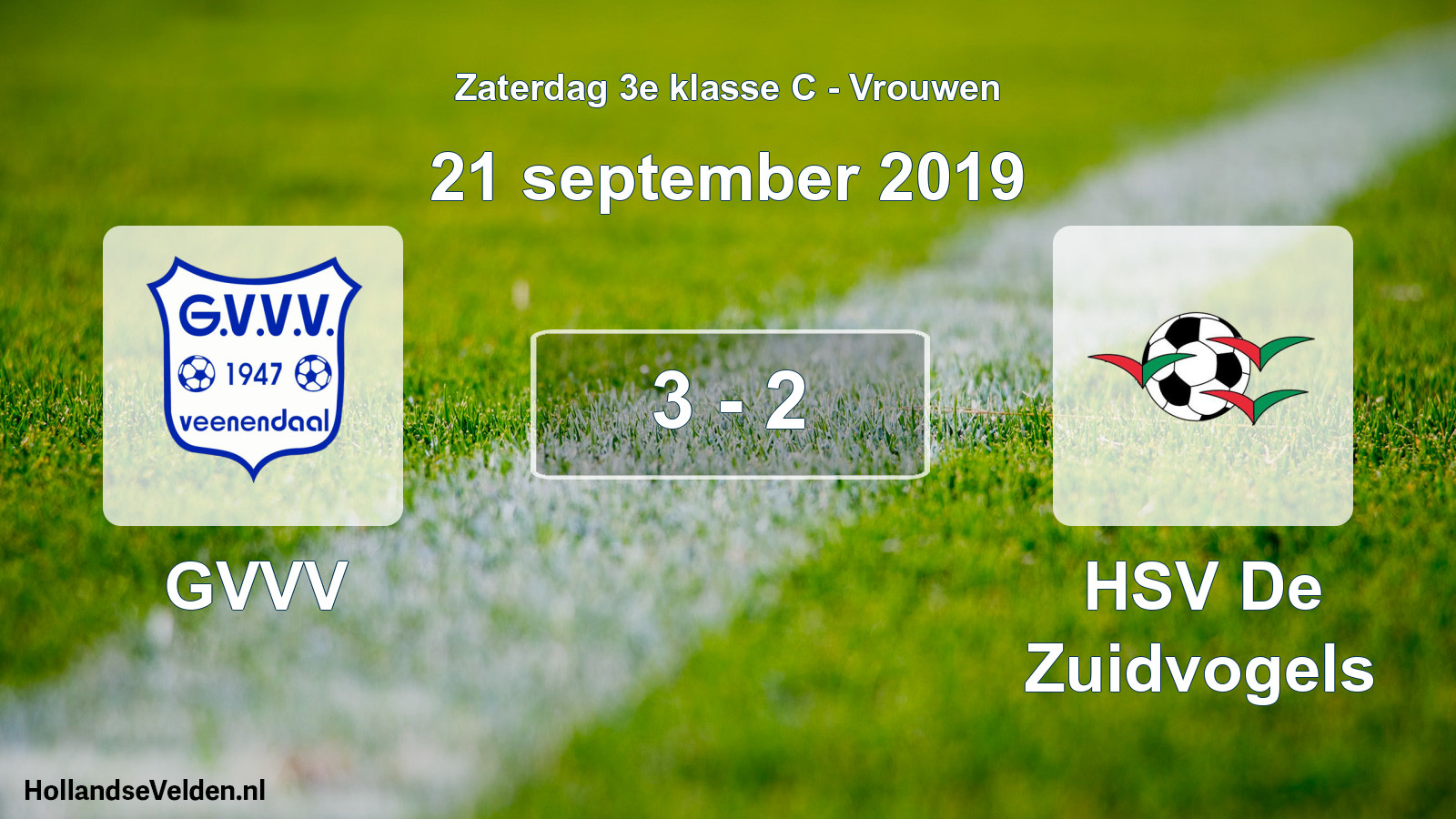 Gespeelde wedstrijd: GVVV - HSV De Zuidvogels 3 - 2 (21 september 2019)
