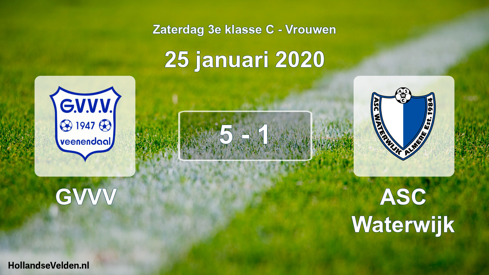 Gespeelde wedstrijd: GVVV - ASC Waterwijk 5 - 1 (25 januari 2020)