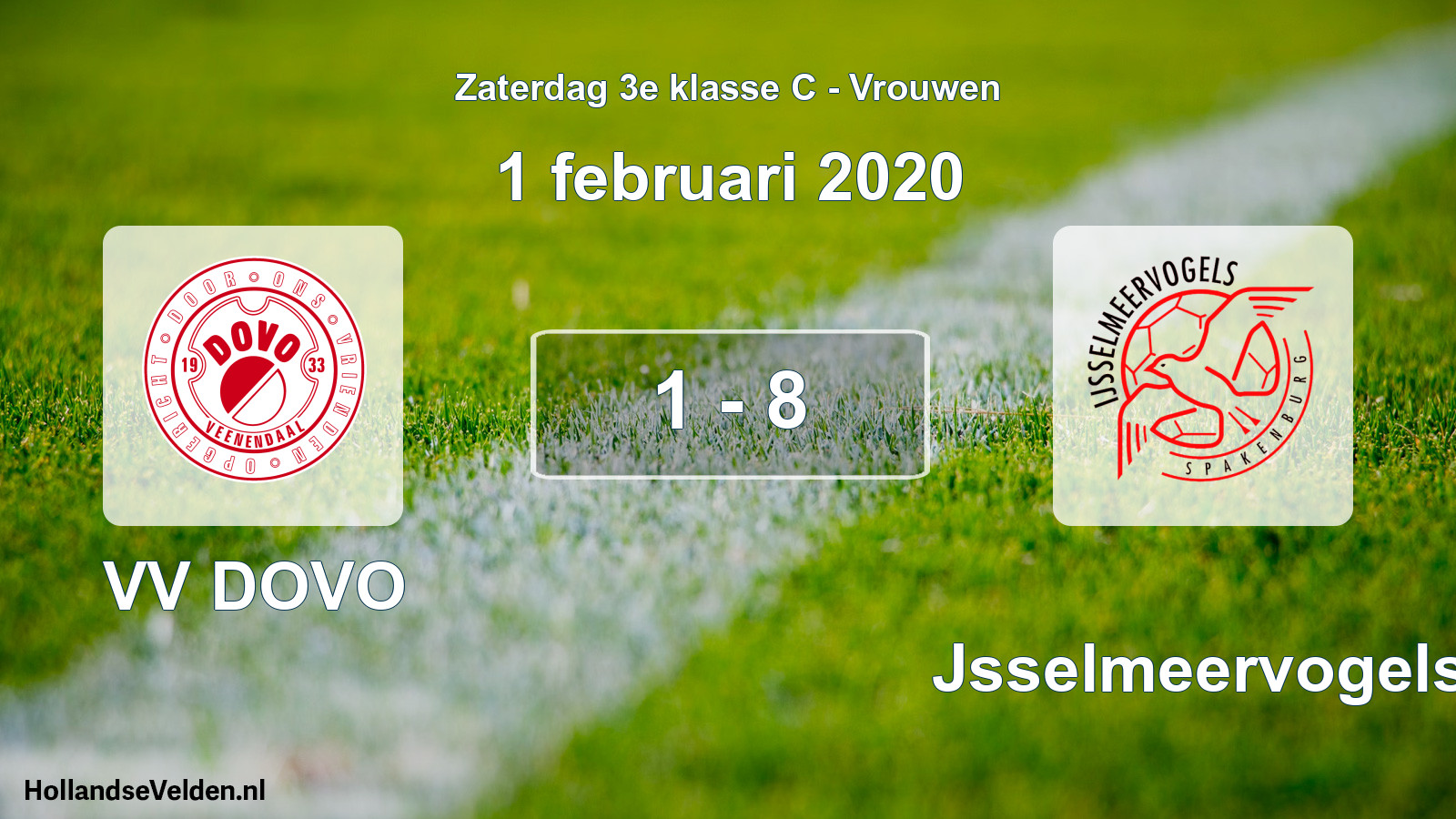 Gespeelde wedstrijd: VV DOVO - IJsselmeervogels 1 - 8 (1 februari 2020)