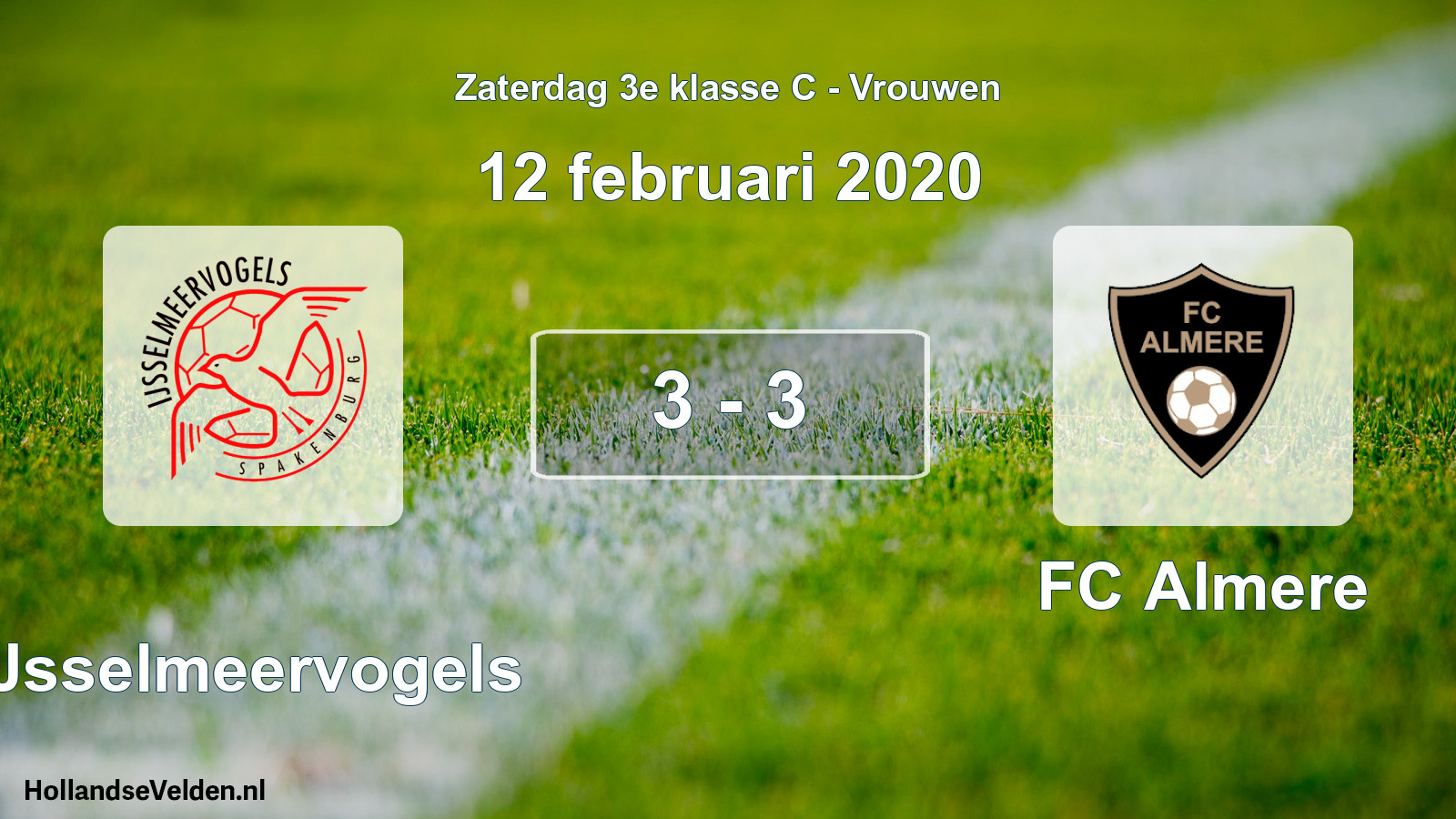 Gespeelde wedstrijd: IJsselmeervogels - FC Almere 3 - 3 (12 februari 2020)