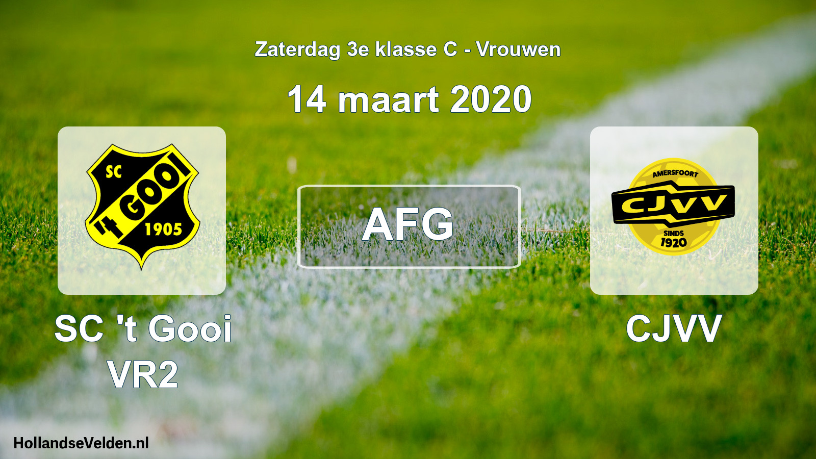 Geplande wedstrijd: SC 't Gooi VR2 - CJVV (14 maart 2020)