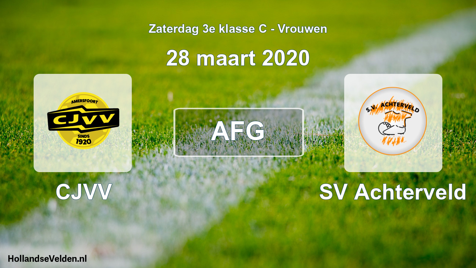 Geplande wedstrijd: CJVV - SV Achterveld (28 maart 2020)