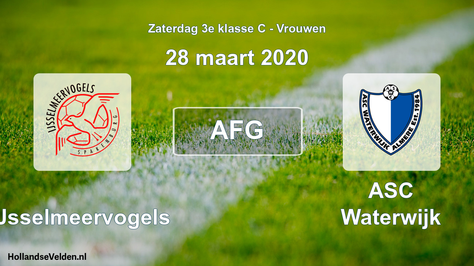 Geplande wedstrijd: IJsselmeervogels - ASC Waterwijk (28 maart 2020)