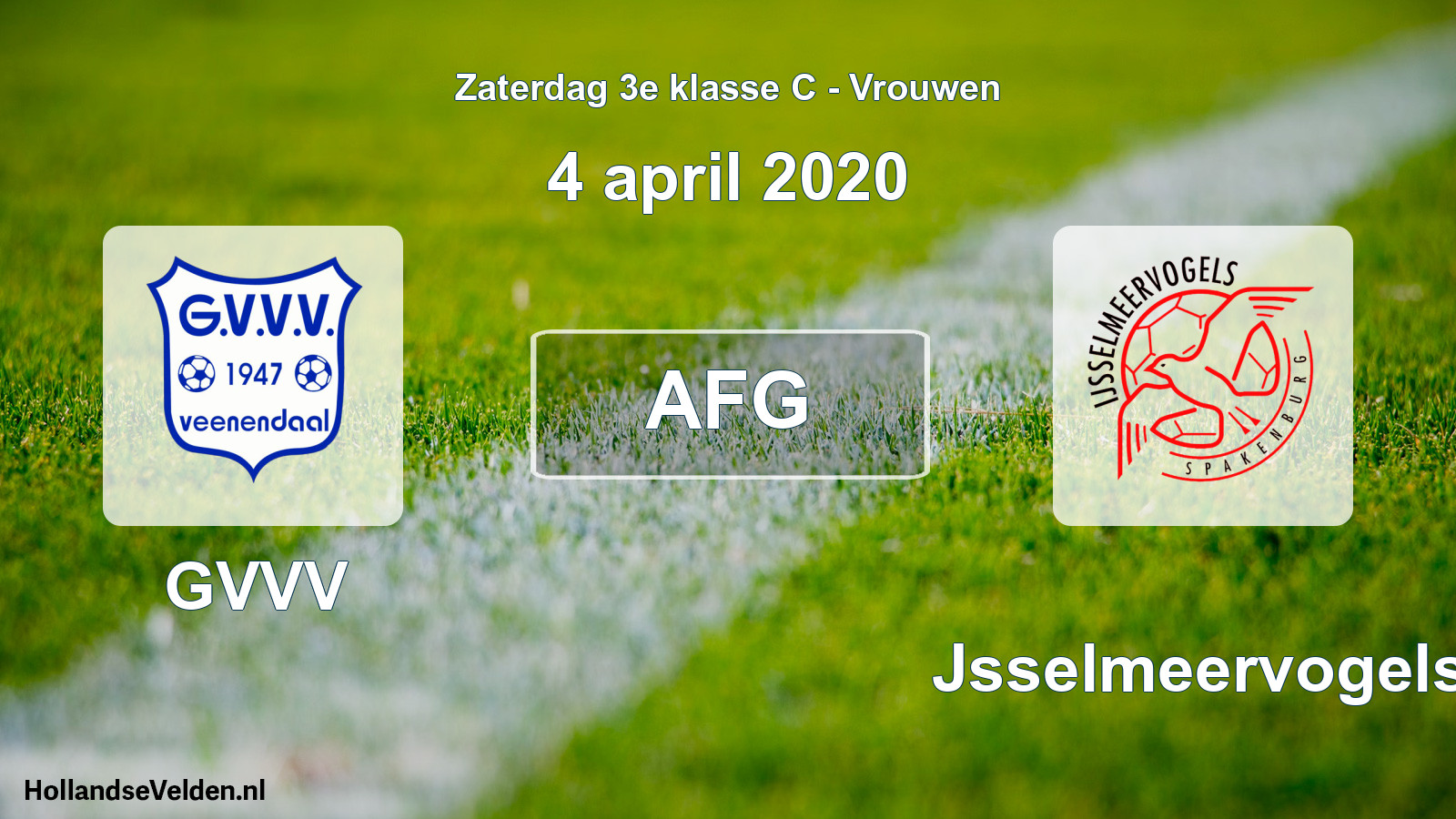 Geplande wedstrijd: GVVV - IJsselmeervogels (4 april 2020)