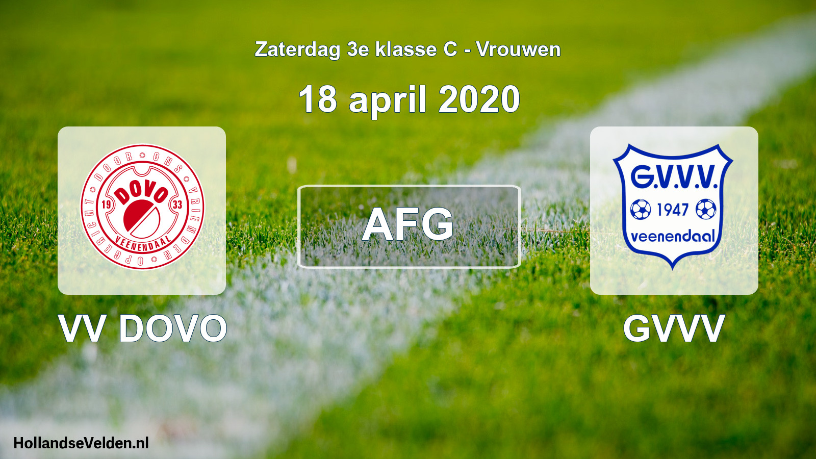Geplande wedstrijd: VV DOVO - GVVV (18 april 2020)