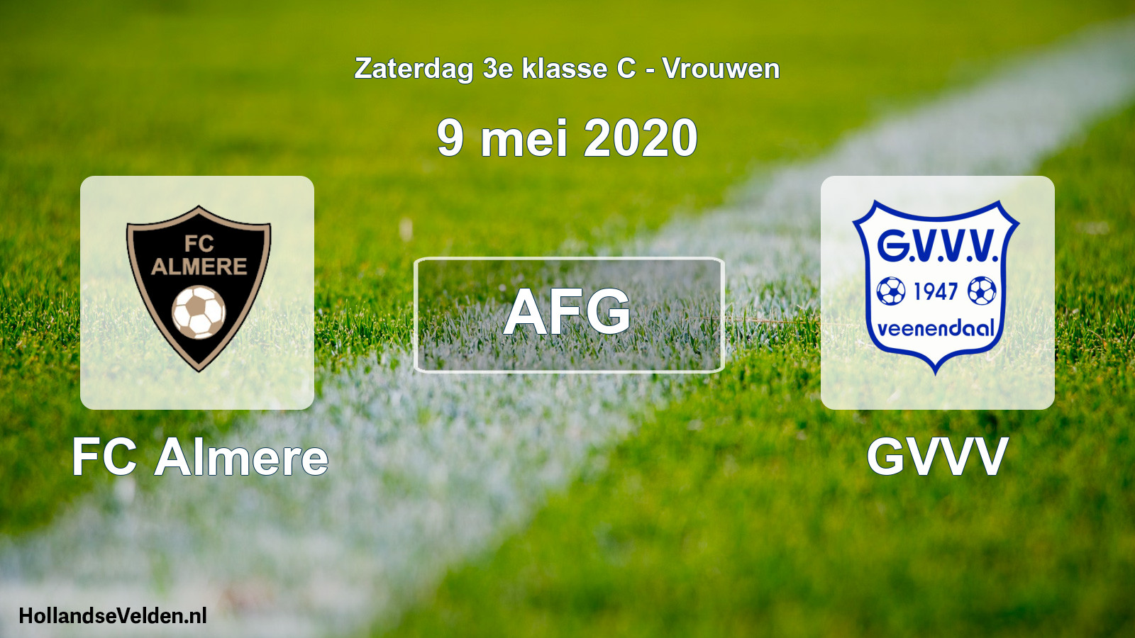 Geplande wedstrijd: FC Almere - GVVV (9 mei 2020)