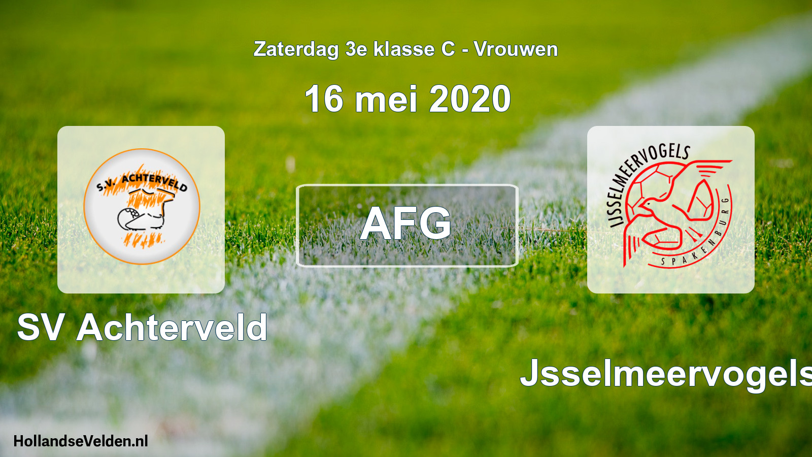 Geplande wedstrijd: SV Achterveld - IJsselmeervogels (16 mei 2020)