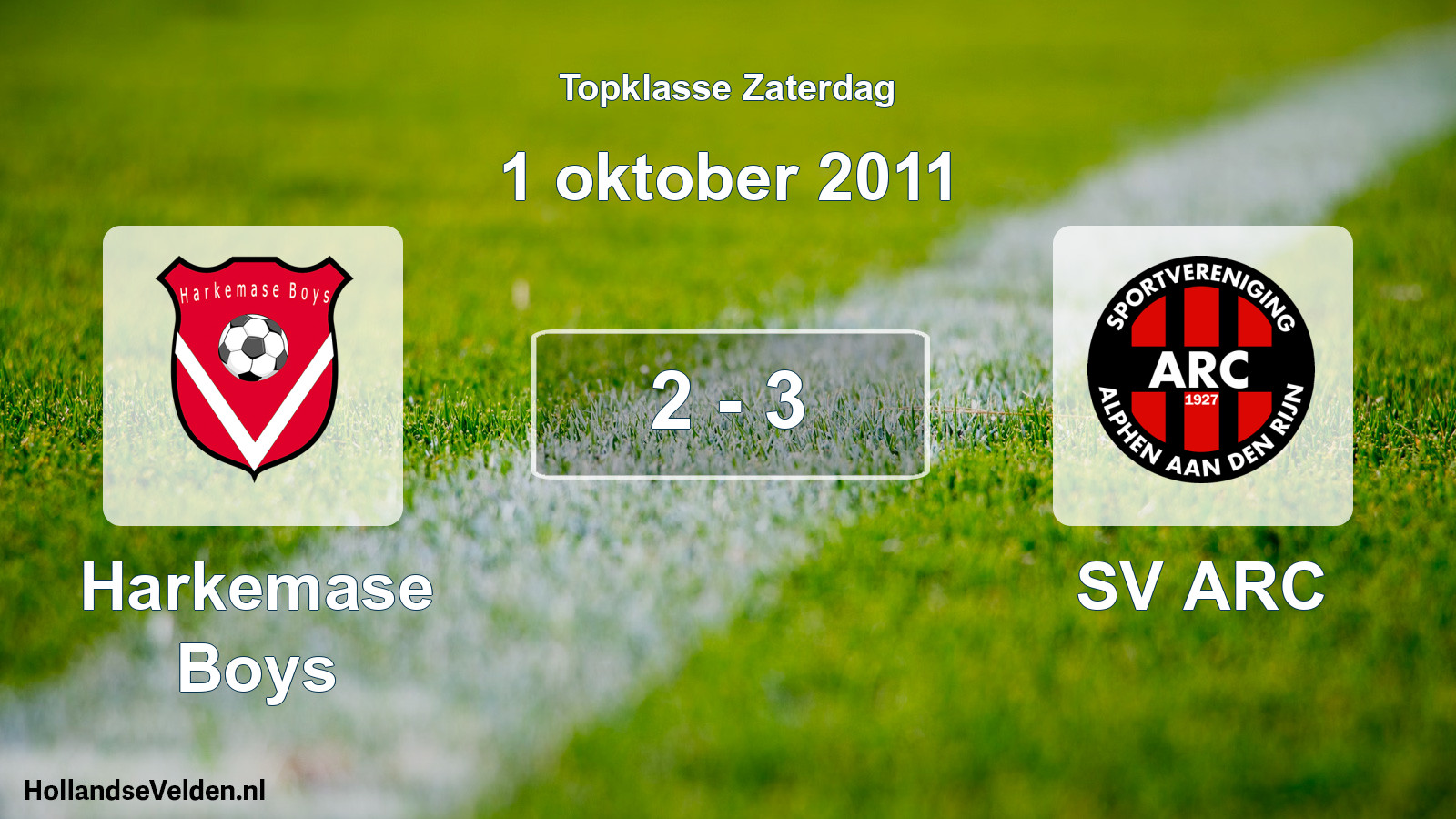 Total number of matches played: Harkemase Boys - SV ARC 2 - 3 (1 October 2011)