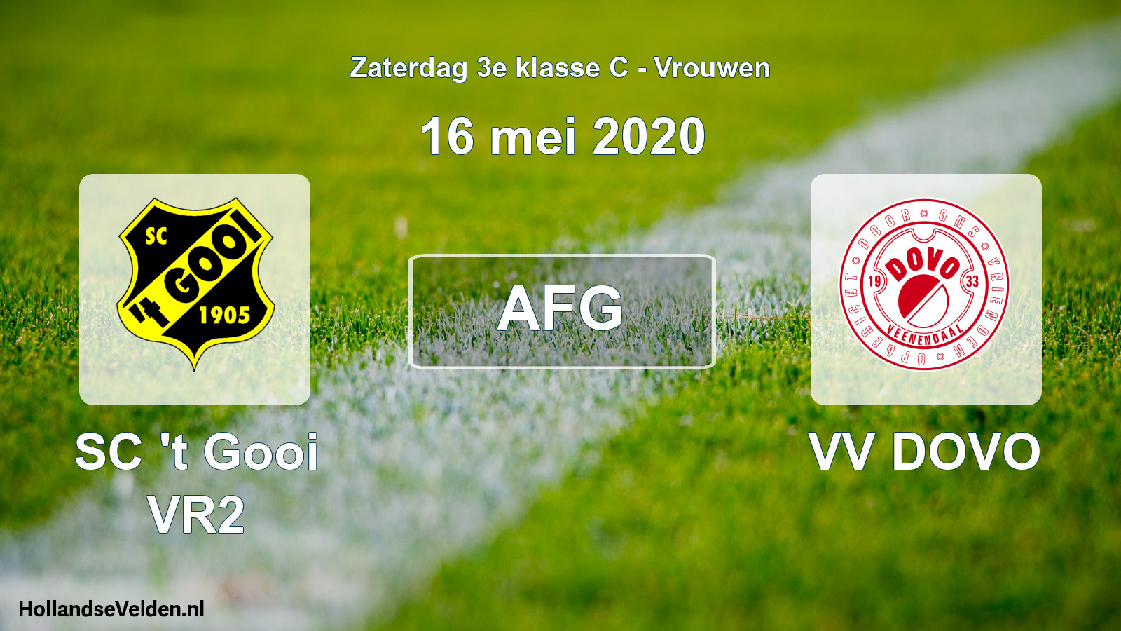 Geplande wedstrijd: SC 't Gooi VR2 - VV DOVO (16 mei 2020)