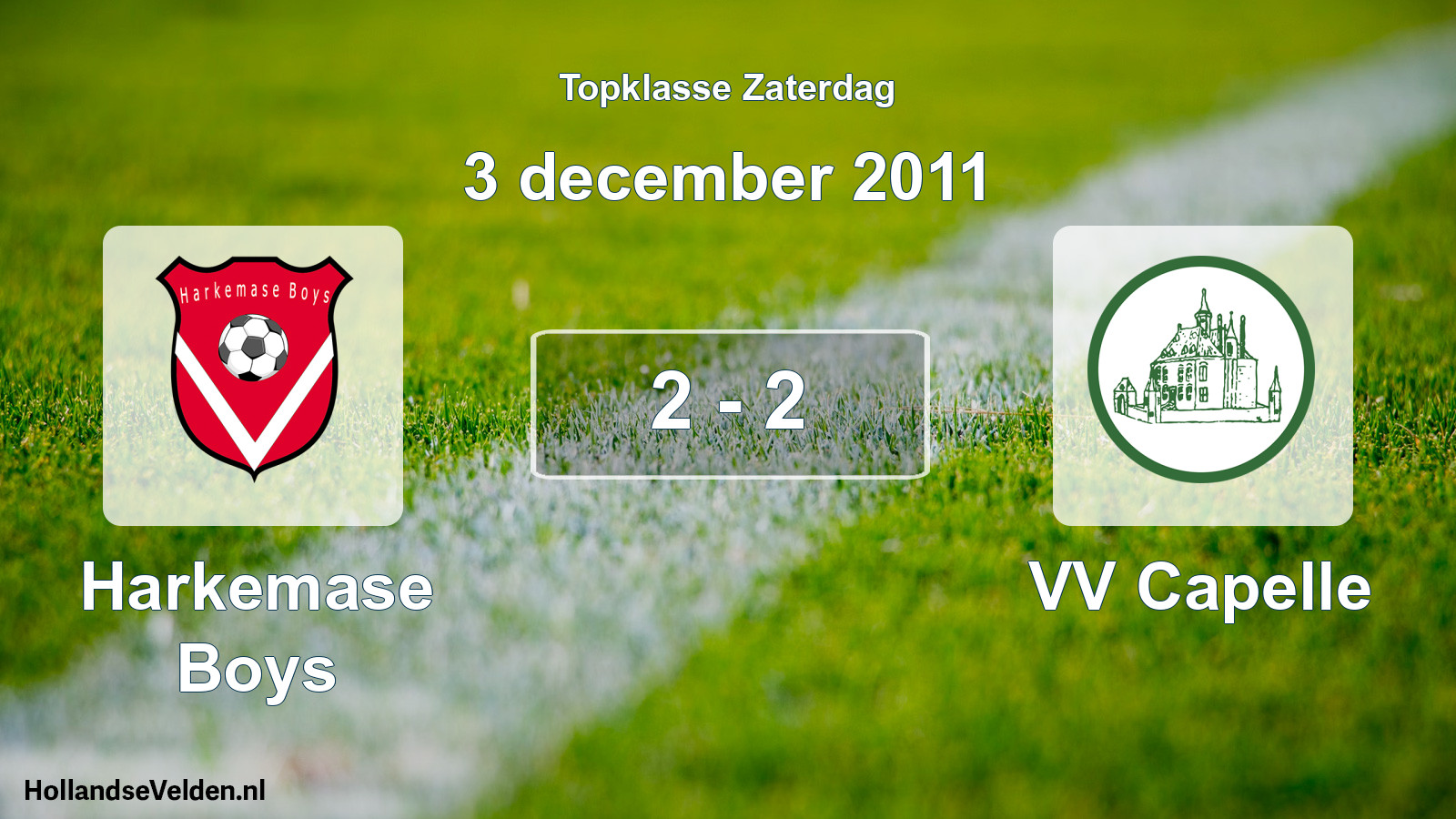 Total number of matches played: Harkemase Boys - VV Capelle 2 - 2 (3 December 2011)