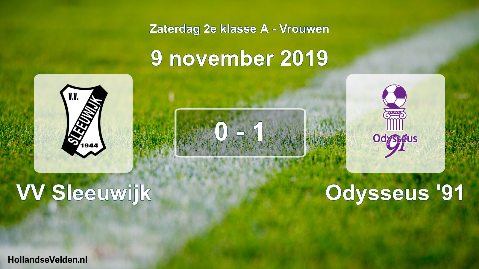 Total number of matches played: VV Sleeuwijk - Odysseus '91 0 - 1 (9 November 2019)