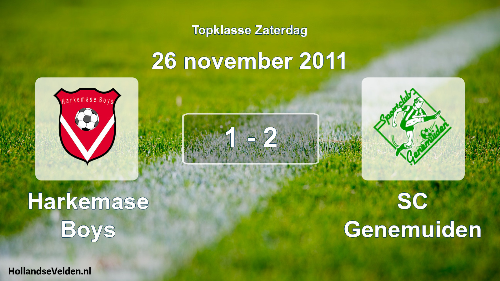 Total number of matches played: Harkemase Boys - SC Genemuiden 1 - 2 (26 November 2011)