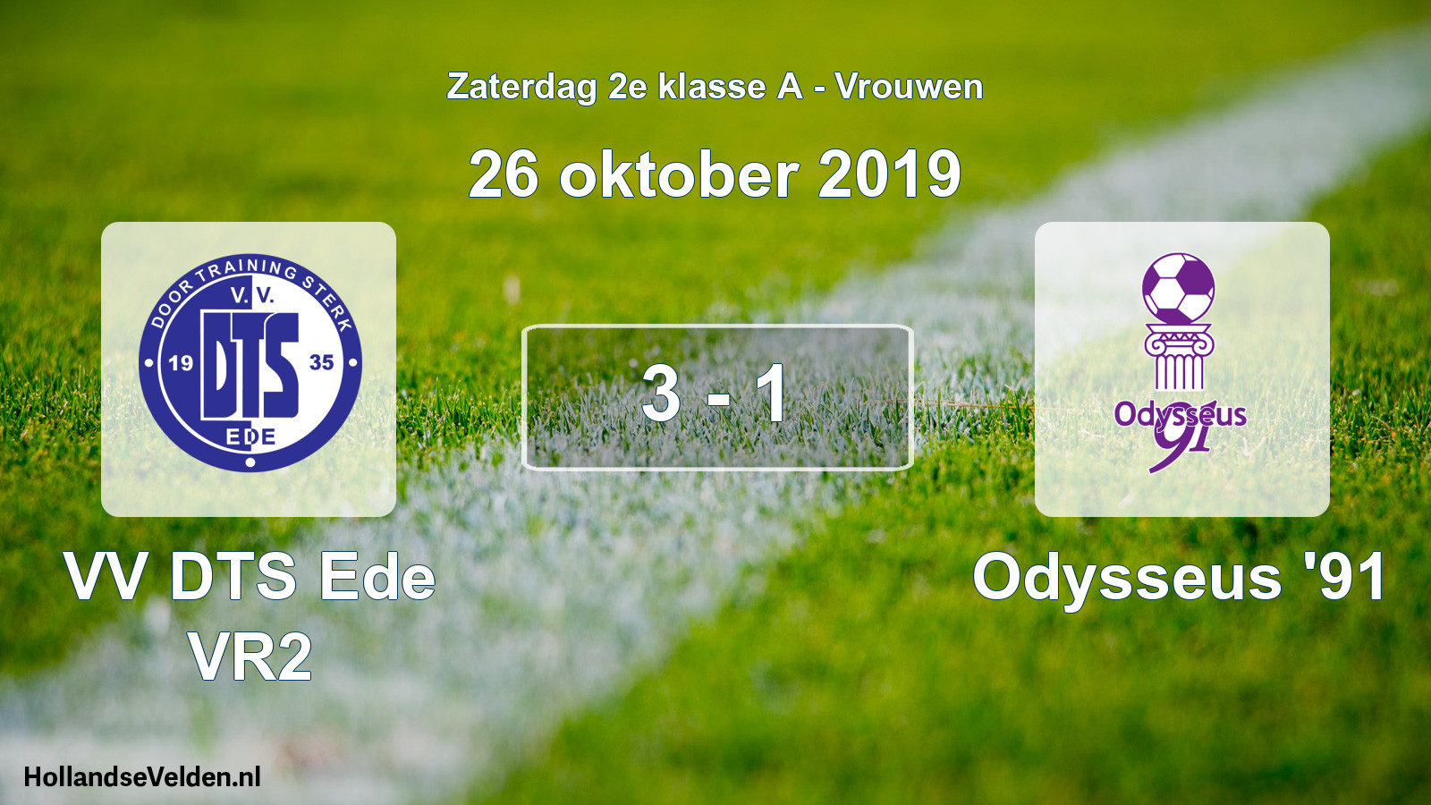 Total number of matches played: VV DTS Ede VR2 - Odysseus '91 3 - 1 (26 October 2019)