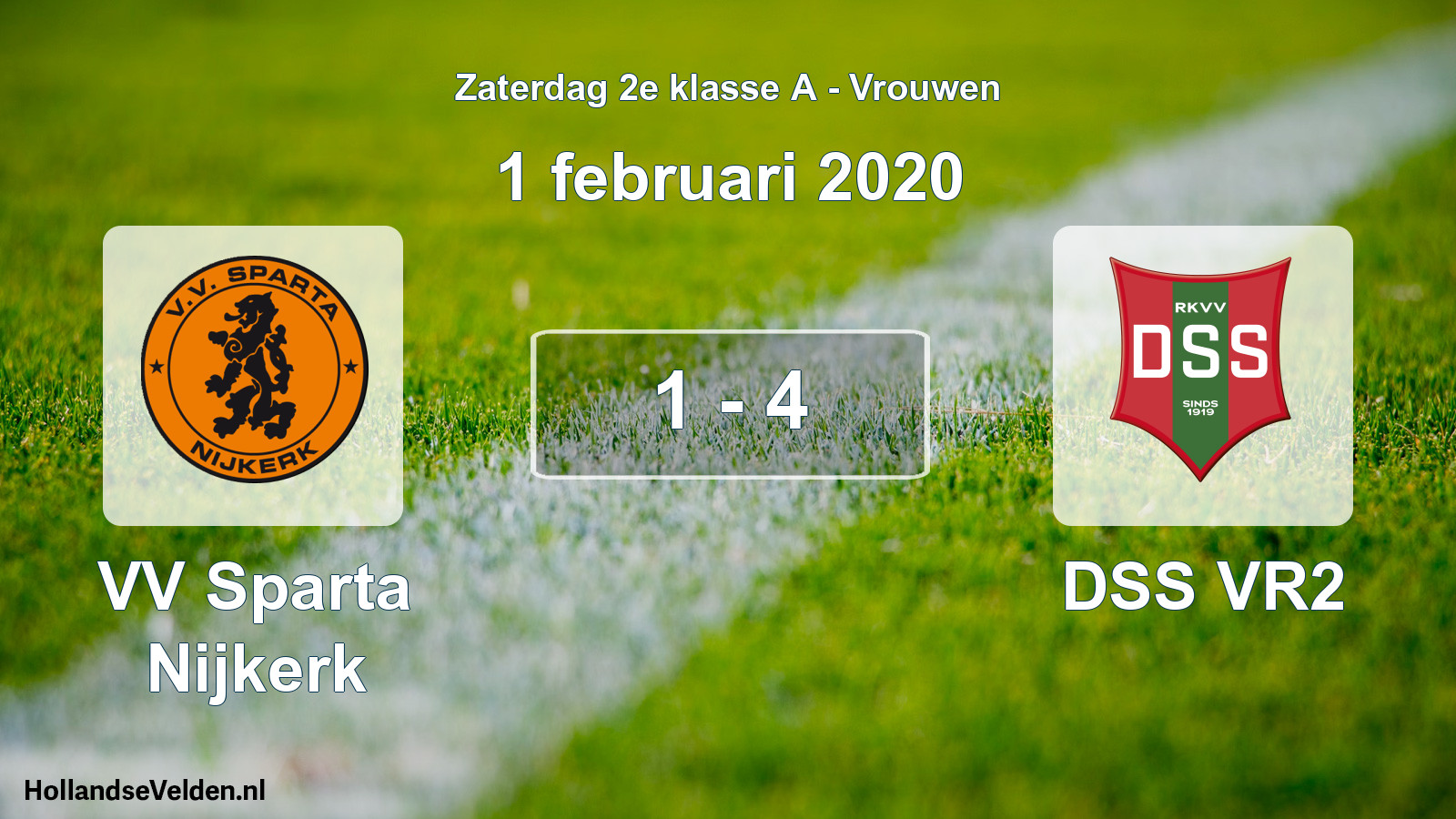 Total number of matches played: VV Sparta Nijkerk - DSS VR2 1 - 4 (1 February 2020)