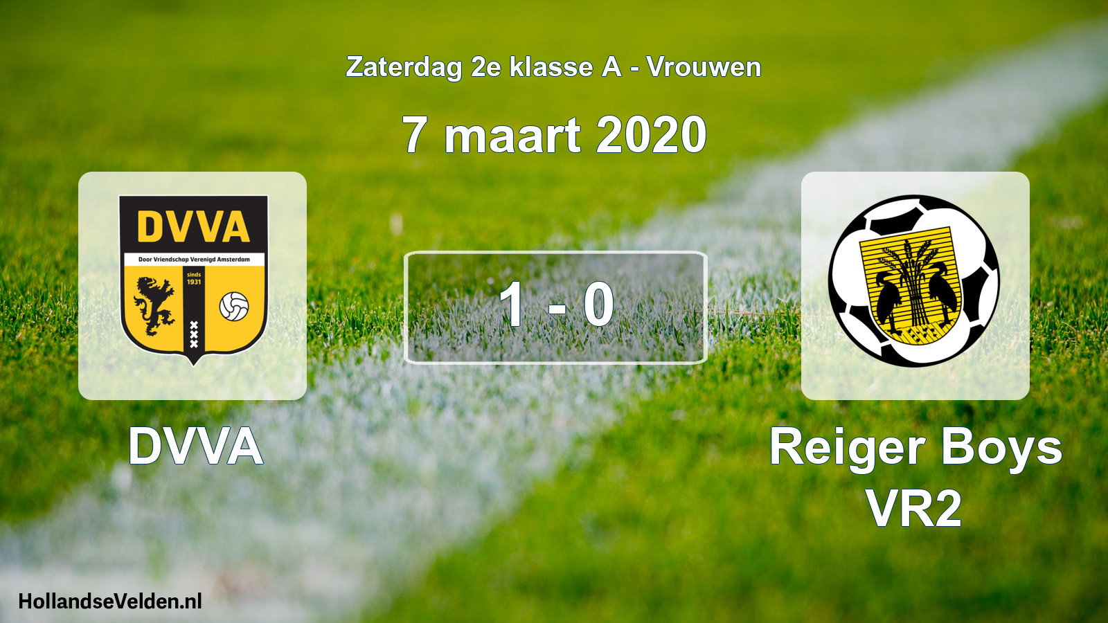 Total number of matches played: DVVA - Reiger Boys VR2 1 - 0 (7 March 2020)