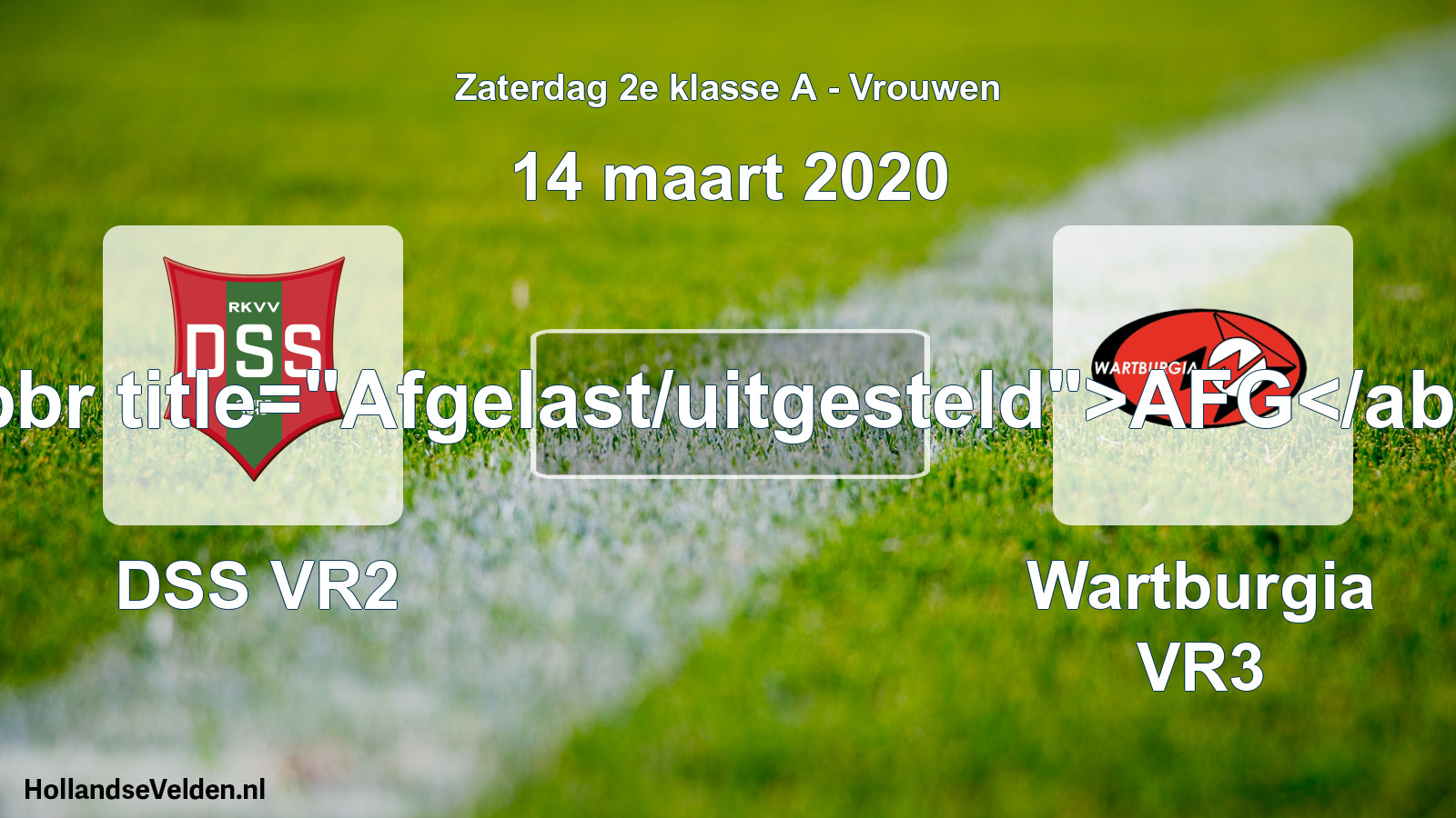 Scheduled Match: DSS VR2 - Wartburgia VR3 (14 March 2020)