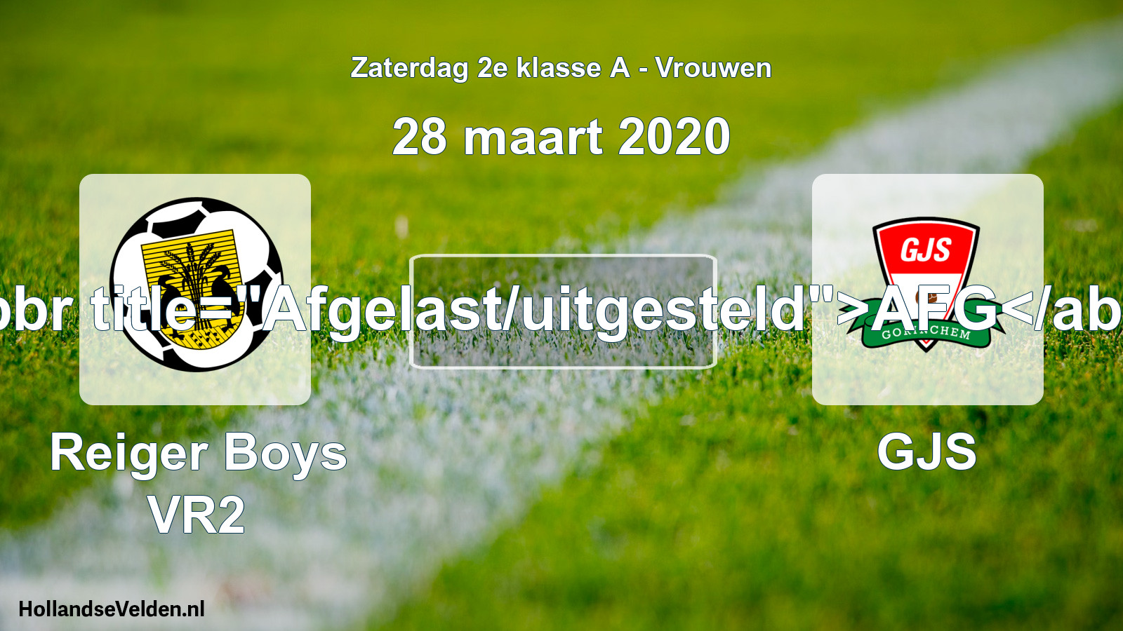 Scheduled Match: Reiger Boys VR2 - GJS (28 March 2020)