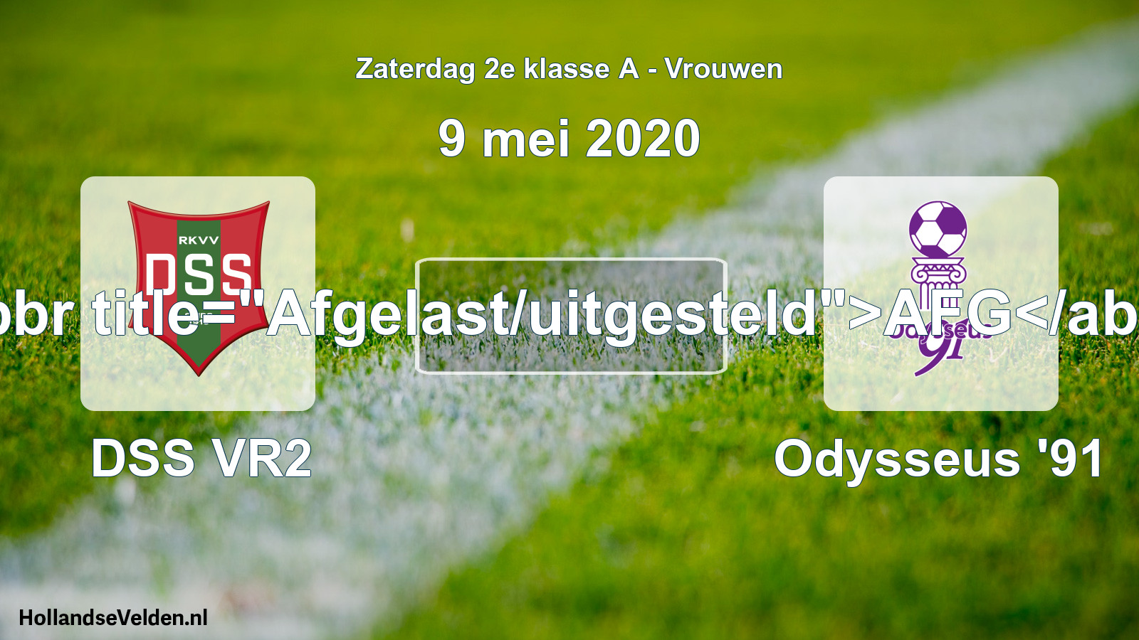 Scheduled Match: DSS VR2 - Odysseus '91 (9 May 2020)