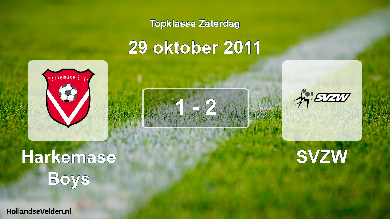 Total number of matches played: Harkemase Boys - SVZW 1 - 2 (29 October 2011)