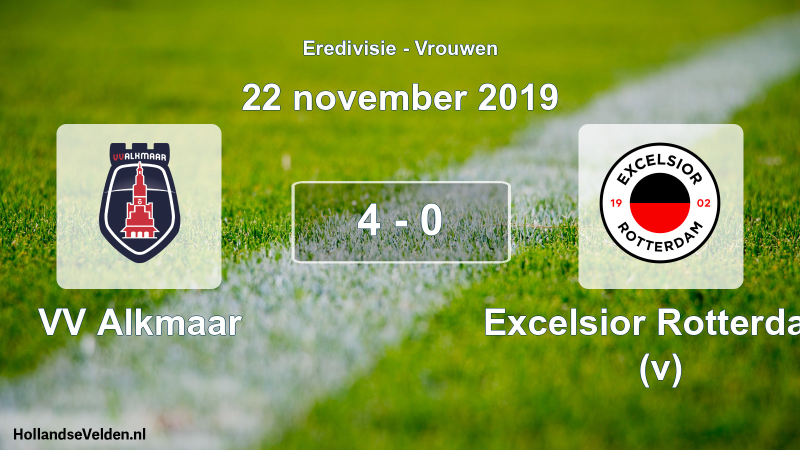 Total number of matches played: VV Alkmaar - Excelsior Rotterdam (v) 4 - 0 (22 November 2019)