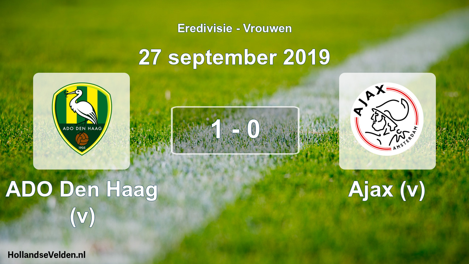 Total number of matches played: ADO Den Haag (v) - Ajax (v) 1 - 0 (27 September 2019)