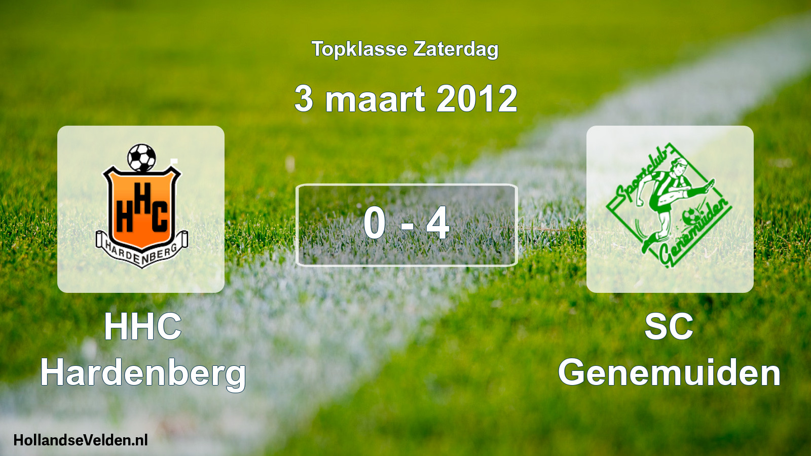 Total number of matches played: HHC Hardenberg - SC Genemuiden 0 - 4 (3 March 2012)