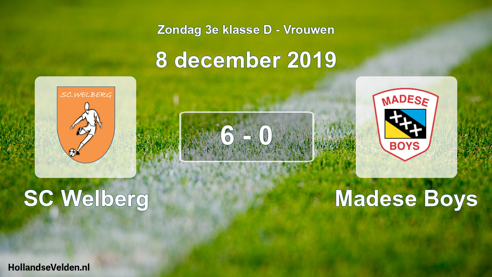 Total number of matches played: SC Welberg - Madese Boys 6 - 0 (8 December 2019)