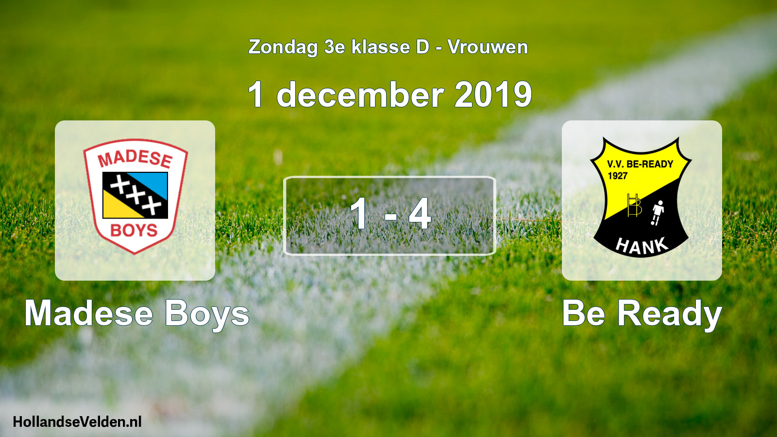 Total number of matches played: Madese Boys - Be Ready 1 - 4 (1 December 2019)
