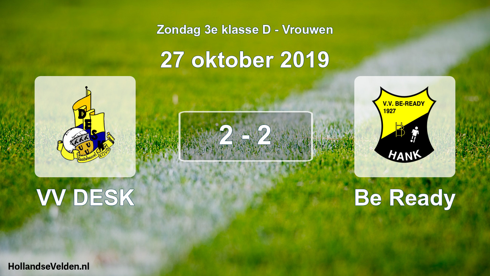 Gespeelde wedstrijd: VV DESK - Be Ready 2 - 2 (27 oktober 2019)