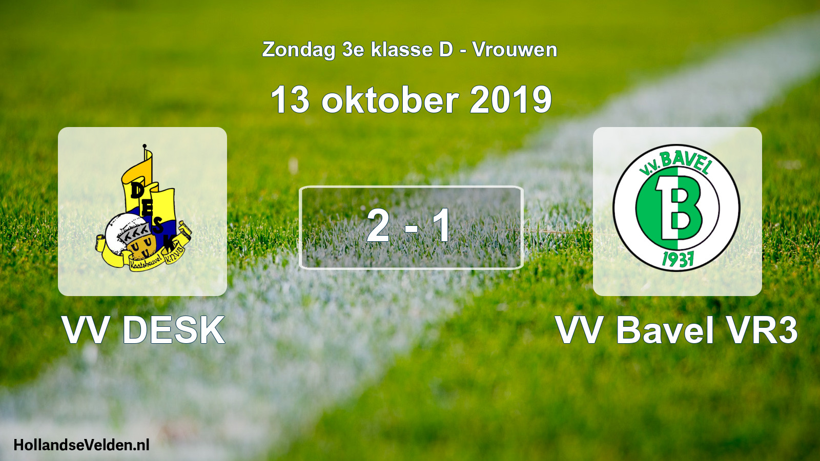 Gespeelde wedstrijd: VV DESK - VV Bavel VR3 2 - 1 (13 oktober 2019)