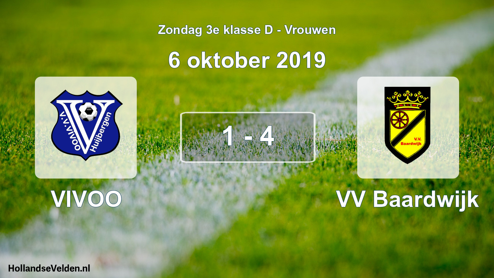 Gespeelde wedstrijd: VIVOO - VV Baardwijk 1 - 4 (6 oktober 2019)