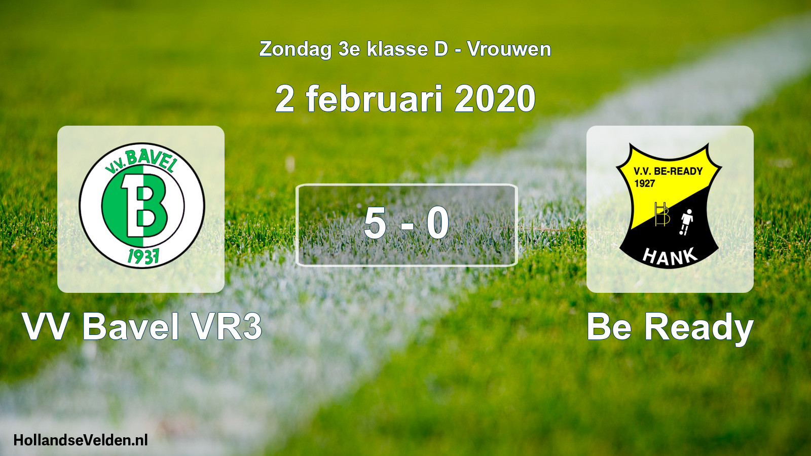 Gespeelde wedstrijd: VV Bavel VR3 - Be Ready 5 - 0 (2 februari 2020)