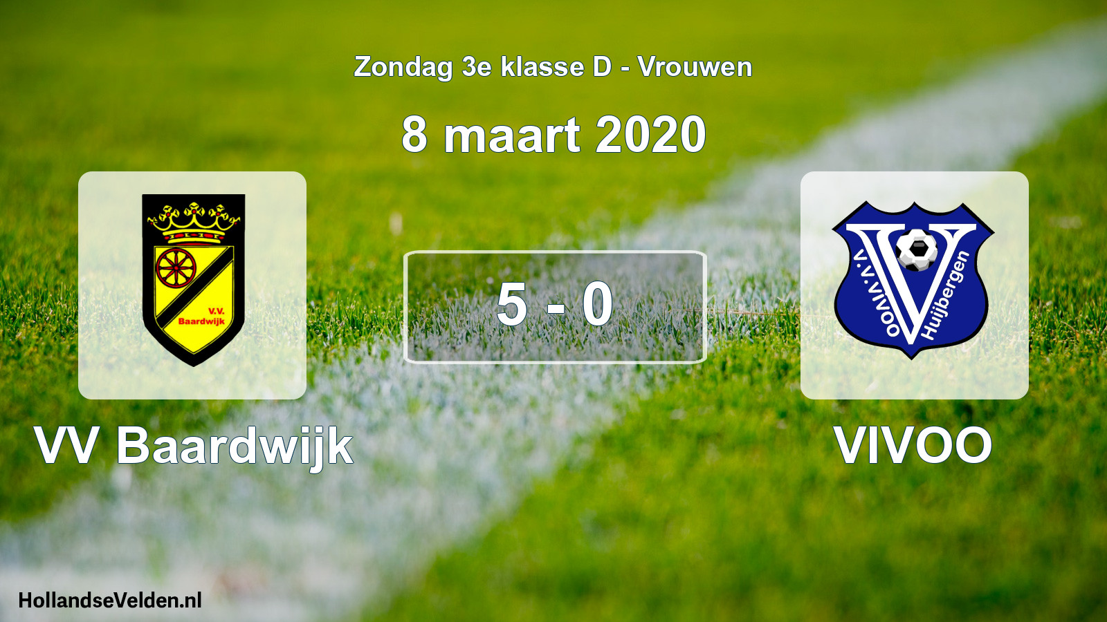 Gespeelde wedstrijd: VV Baardwijk - VIVOO 5 - 0 (8 maart 2020)