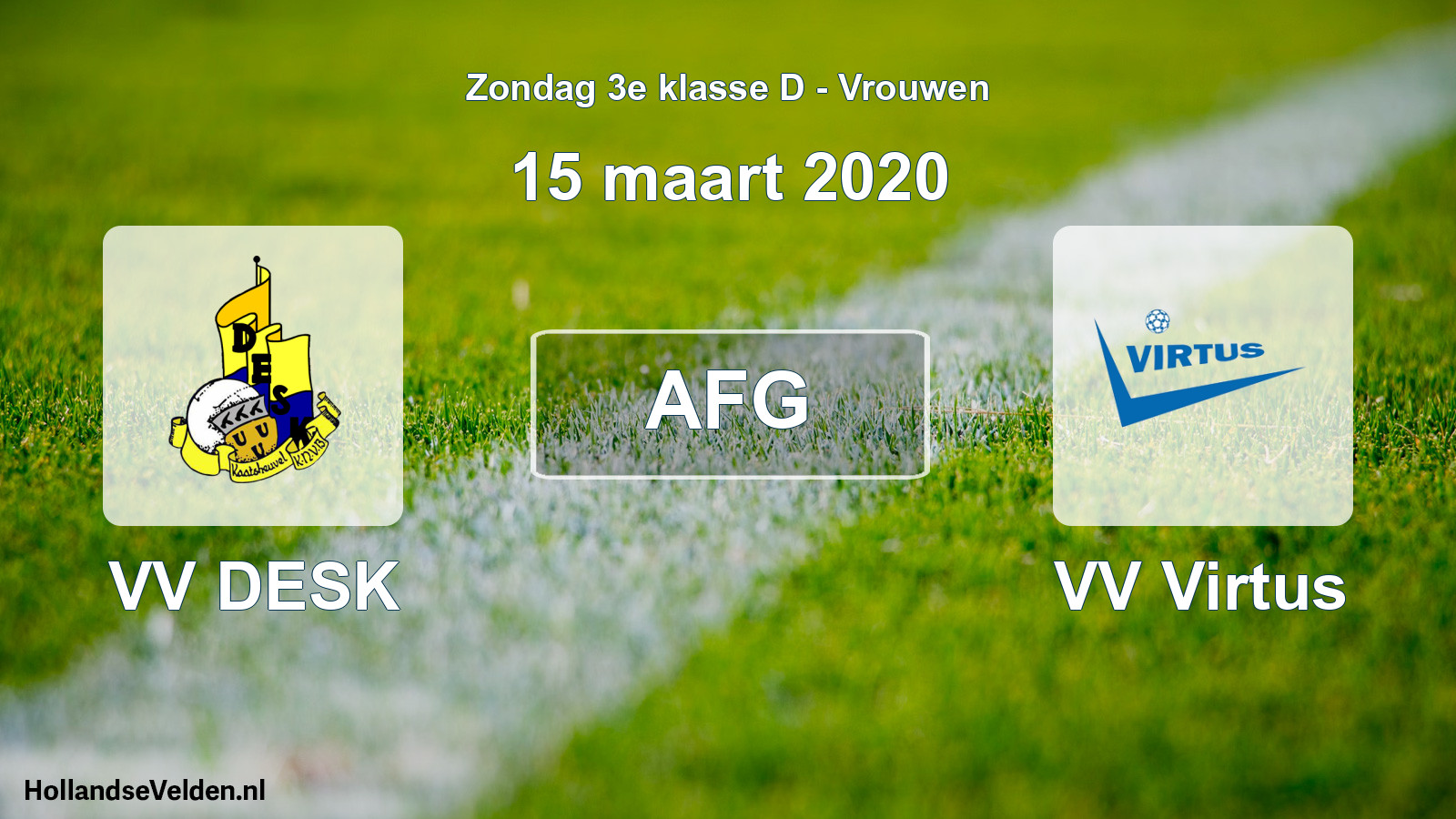 Geplande wedstrijd: VV DESK - VV Virtus (15 maart 2020)