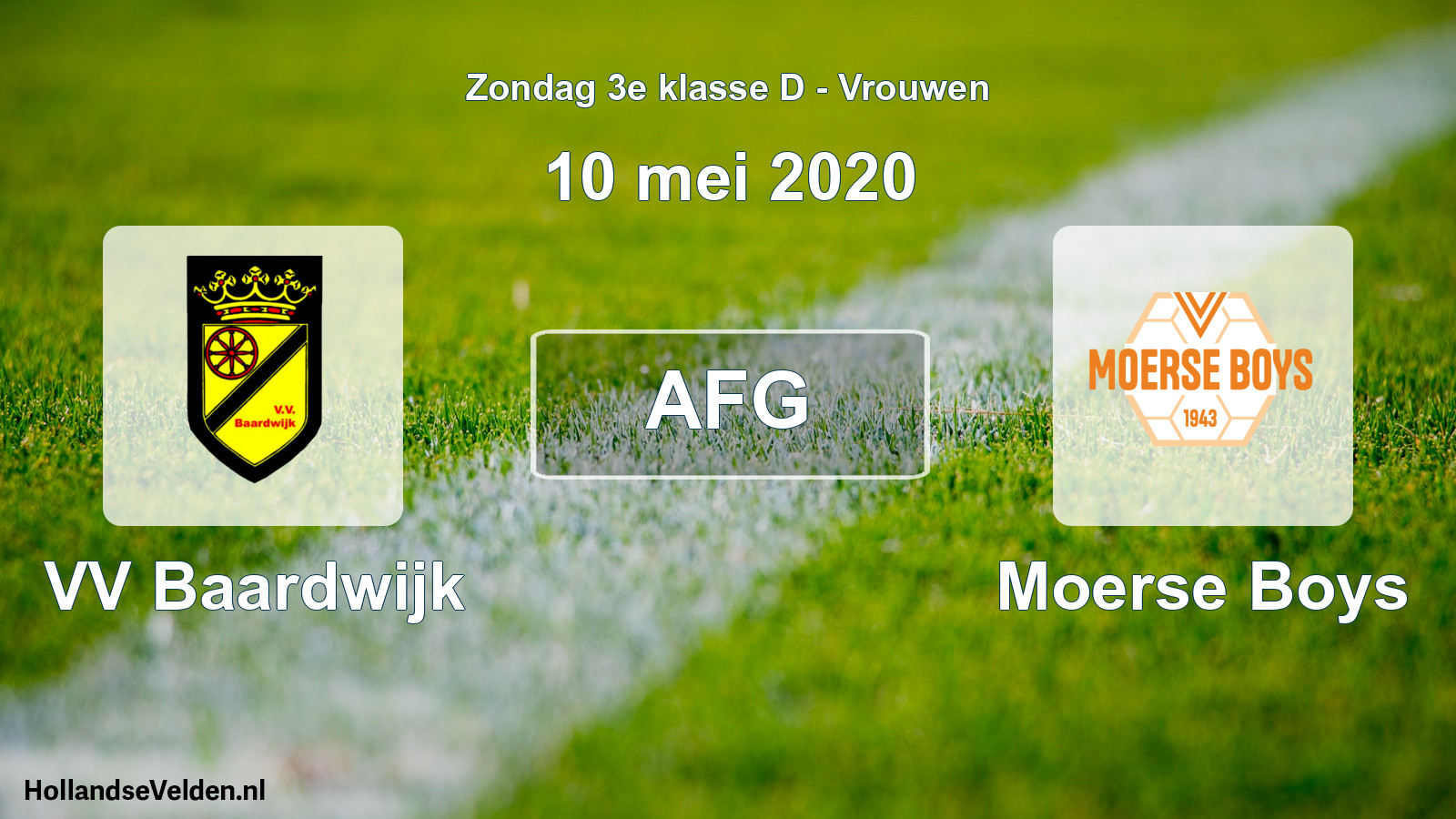 Scheduled Match: VV Baardwijk - Moerse Boys (10 May 2020)