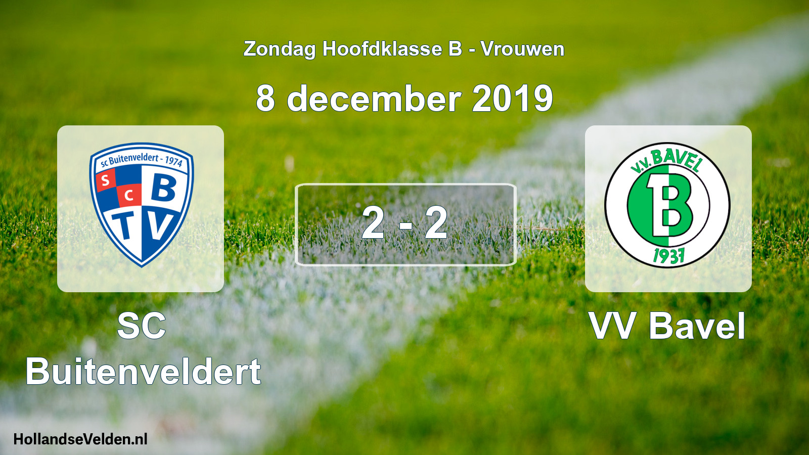 Gespeelde wedstrijd: SC Buitenveldert - VV Bavel 2 - 2 (8 december 2019)