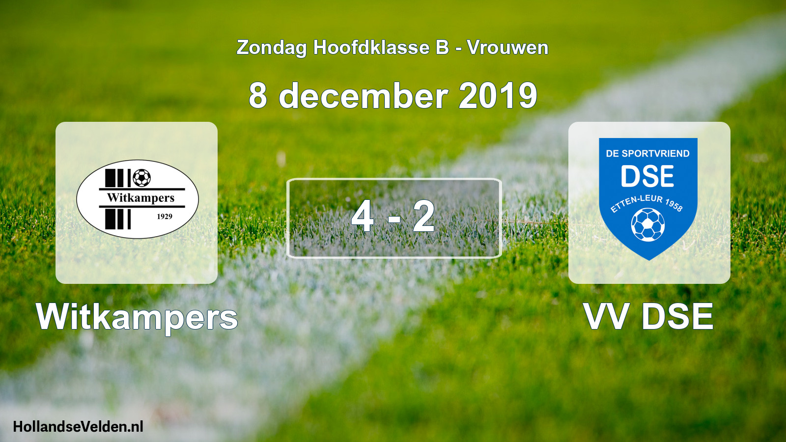 Gespeelde wedstrijd: Witkampers - VV DSE 4 - 2 (8 december 2019)