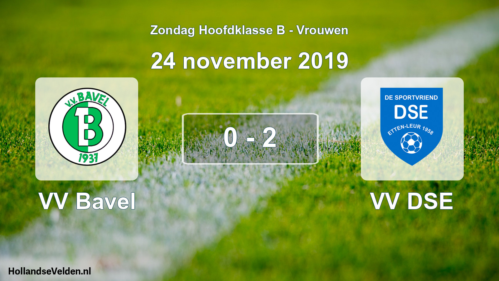 Gespeelde wedstrijd: VV Bavel - VV DSE 0 - 2 (24 november 2019)