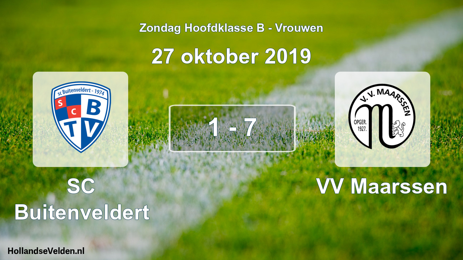 Gespeelde wedstrijd: SC Buitenveldert - VV Maarssen 1 - 7 (27 oktober 2019)