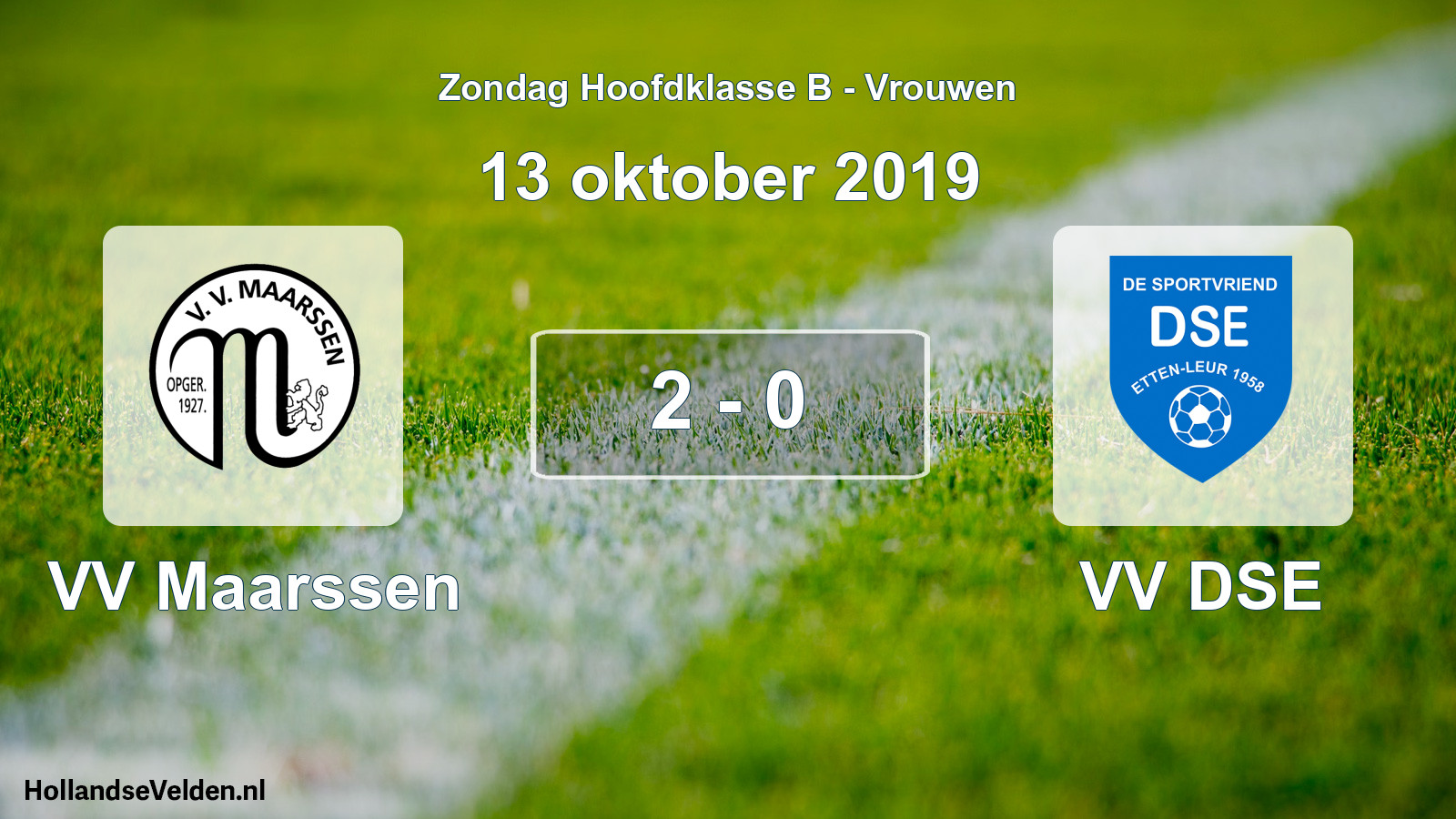 Gespeelde wedstrijd: VV Maarssen - VV DSE 2 - 0 (13 oktober 2019)