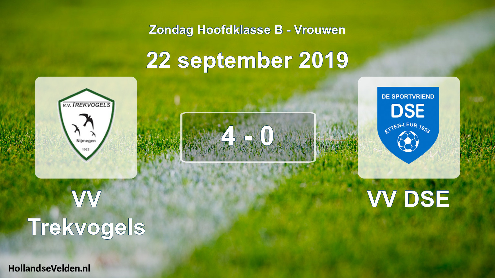 Total number of matches played: VV Trekvogels - VV DSE 4 - 0 (22 September 2019)