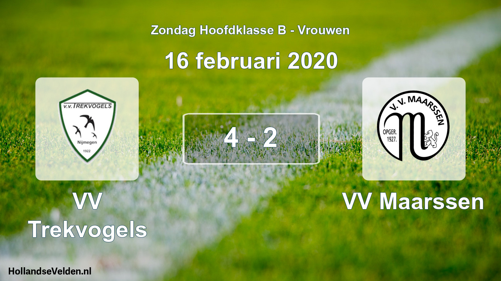 Gespeelde wedstrijd: VV Trekvogels - VV Maarssen 4 - 2 (16 februari 2020)
