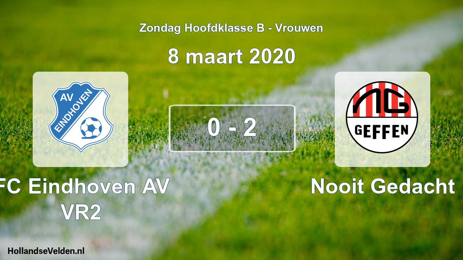 Gespeelde wedstrijd: FC Eindhoven AV VR2 - Nooit Gedacht 0 - 2 (8 maart 2020)