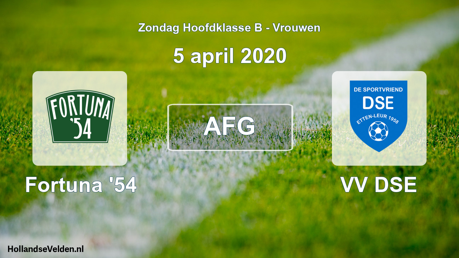 Geplande wedstrijd: Fortuna '54 - VV DSE (5 april 2020)