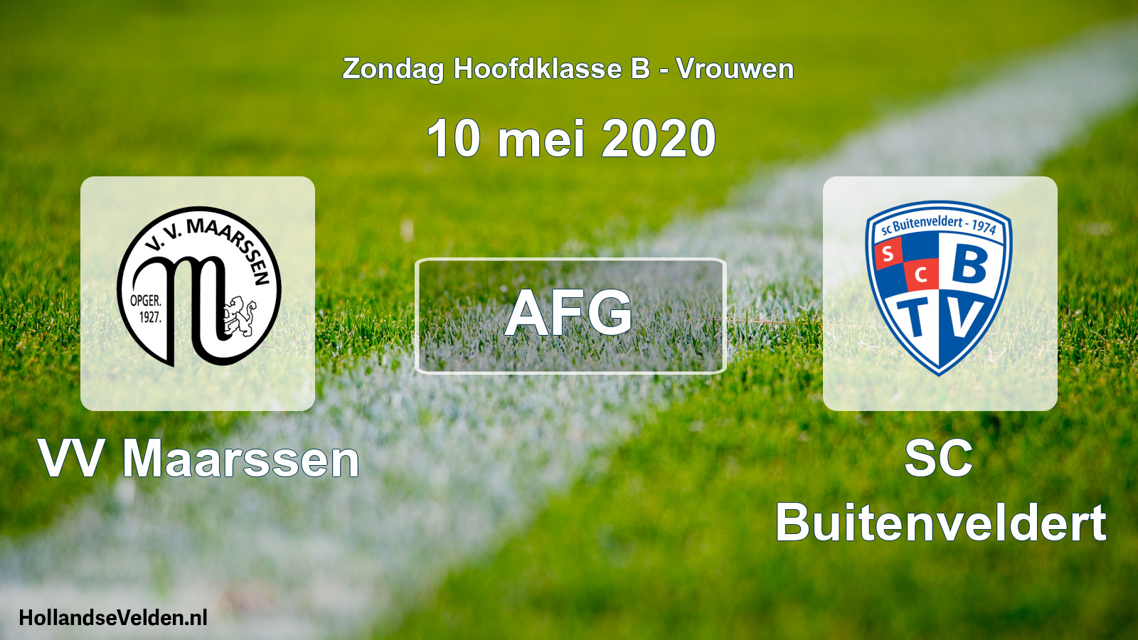 Geplande wedstrijd: VV Maarssen - SC Buitenveldert (10 mei 2020)