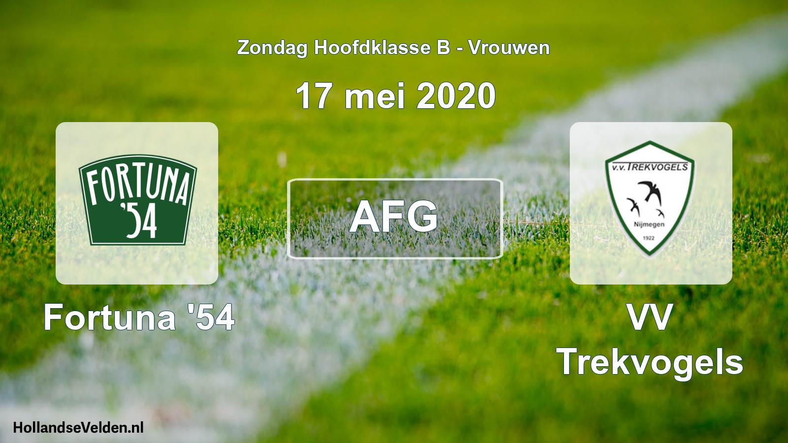 Geplande wedstrijd: Fortuna '54 - VV Trekvogels (17 mei 2020)